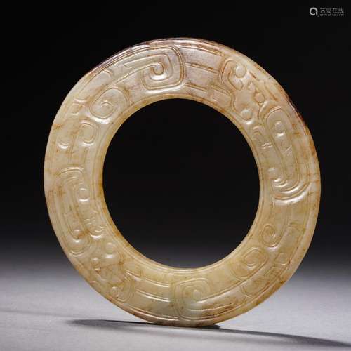 A Carved Jade Circular Ring