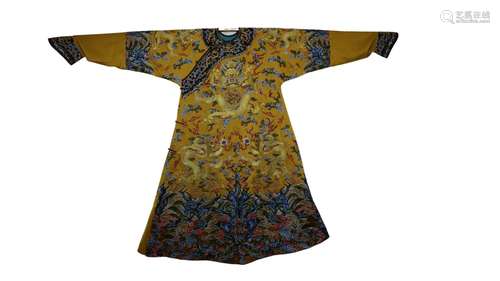 A Chinese Embroidered Dragon Robe