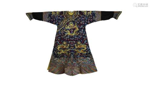 A Chinese Embroidered Dragon Robe