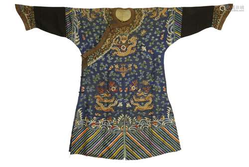 A Chinese Embroidered Dragon Robe