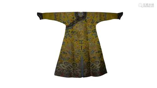 A Chinese Embroidered Dragon Robe