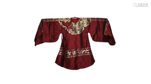 A Chinese Embroidered Dragon Robe