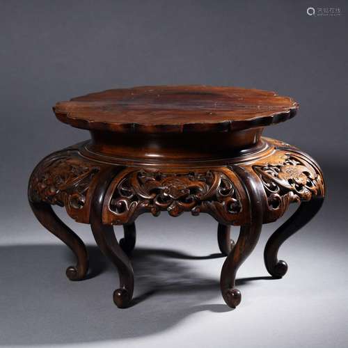 A Carved Wooden Low Table