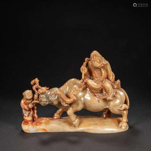 CHINESE HETIAN JADE CATTLE, QING DYNASTY