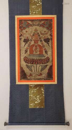 CHINESE EMBROIDERY THANGKA, QING DYNASTY
