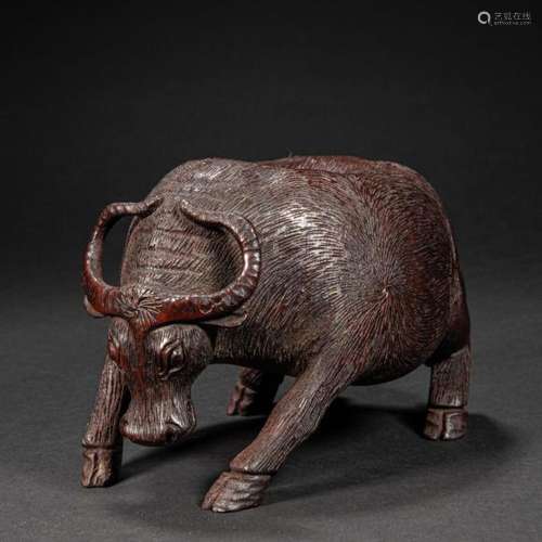 CHINESE BAMBOO OX CARVING, QING DYNASTY