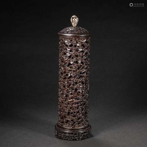 CHINESE RED SANDALWOOD INCENSE CONE, QING DYNASTY