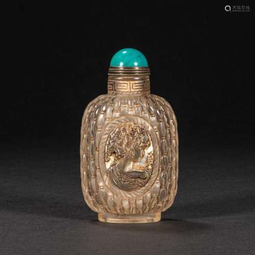 CHINESE GLASS SNUFF BOTTLE, QING DYNASTY
