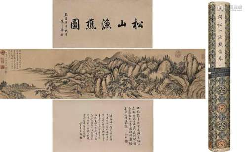 LONG SCROLL OF CHINESE PAINTING AND CALLIGRAPHY