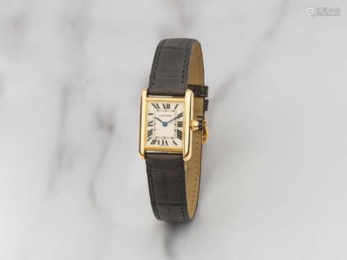 【Y】Cartier. Montre bracelet en or jaune 18K (750) mouvement ...