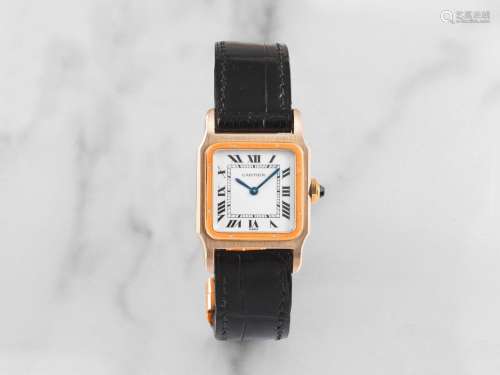 【Y】Cartier. Montre bracelet en or jaune et or blanc 18K (750...