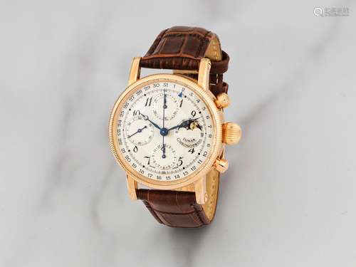 【Y】Chronoswiss. Chronographe bracelet en or jaune 18K (750) ...