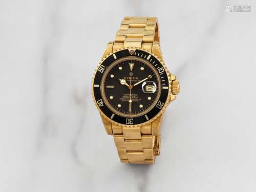 Rolex. Belle montre bracelet en or jaune 18K (750) avec date...