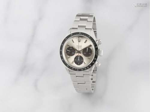 Rolex. Beau chronographe bracelet en acier mouvement mécaniq...