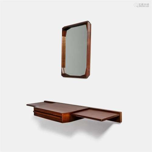 Dino Cavalli (20th Century) Wall-Mounted Console and Mirror,...