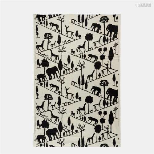 Clarence House Late 20th Century Giacometti Zoo Textile, c. ...