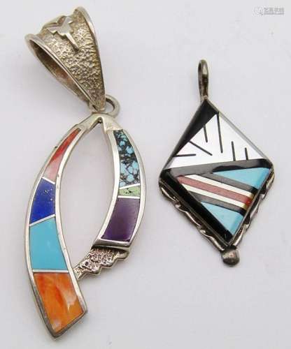 2-SOUTHWESTERN/ZUNI STERLING PENDANTS