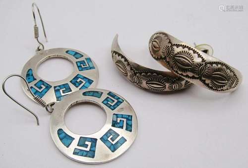 2-PAIRS OF SOUTHWESTERN STERLING PIERCED