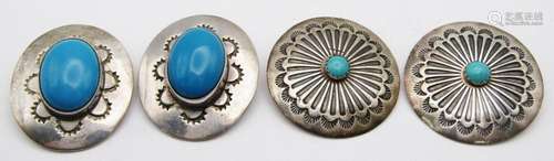 2-PAIRS OF SOUTHWESTERN CLIP ON EARRINGS