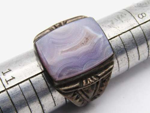 SOUTHWESTERN MEN'S STERLING RING WITH PURPLE