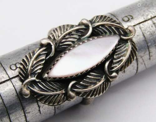 "E" STERLING SOUTHWESTERN RING WITH MOTHER