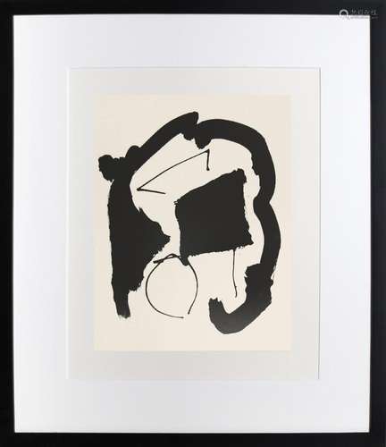 ROBERT MOTHERWELL, NO. 26 FROM THREE POEMS, LITHOGRAPH ON JA...