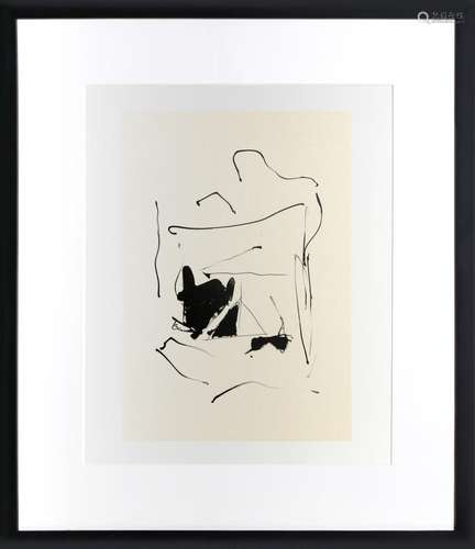 ROBERT MOTHERWELL, NO. 14 FROM THREE POEMS, LITHOGRAPH ON JA...