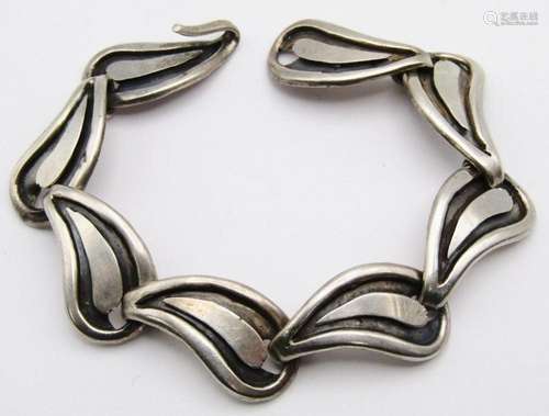 TAXCO STERLING LEAF PANEL BRACELET