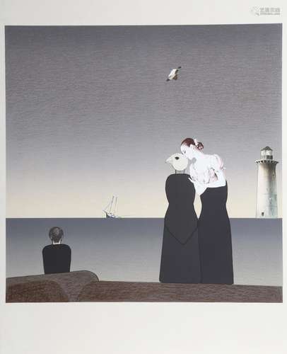 JUDITH BLEDSOE, PETER GRIMES (WILL BARNET PRINT WITH COLLAGE...