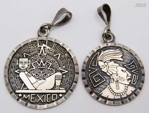 2-950 MEIXO SILVER CIRULAR PENDANTS