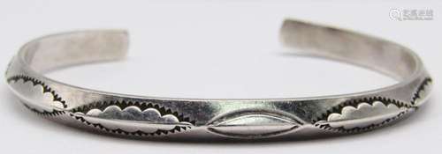 STERLING CUFF WITH ENGRAVED SOUTHWESTERN