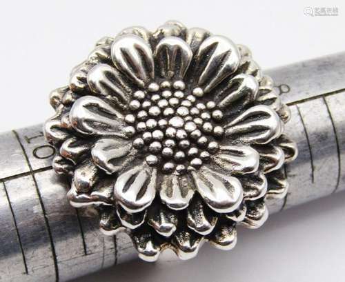 STERLING 3-D SUNFLOWER FASHION RING