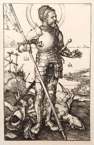 ALBRECHT DURER, SAINT GEORGES A PIED, HELIOGRAVURE