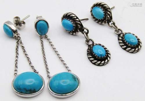 2-PAIRS OF PIERCED SOUTHWESTERN STERLING