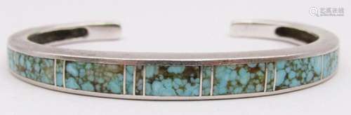 "W" MARKED SOUTHWESTERN STERLING CUFF WITH