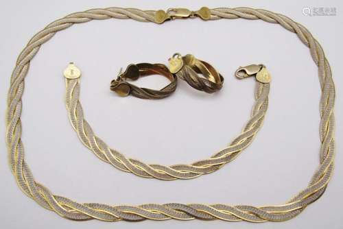 SET! ITALY STERLING GOLD TONED NECKLACE WITH