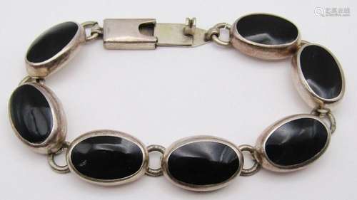 8 INCH MEXICO STERLING PANEL BRACELET WITH