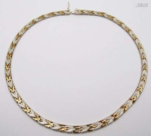 CHEVRON STYLE MULTI TONED 925 NECKLACE/CHAIN