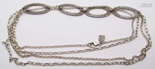 MULTI LAYERED STERLING LINKED NECKLACE WITH