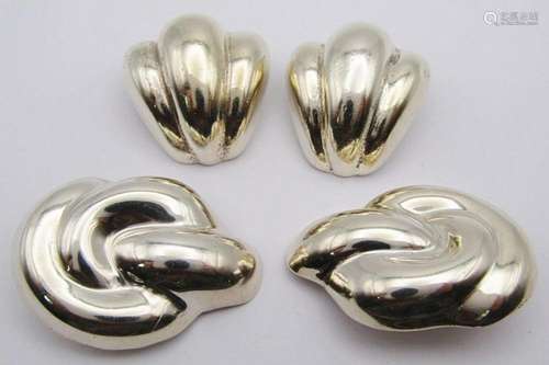 2-VTG PAIRS OF CLIP ON EARRINGS (1)MARKED ZINA