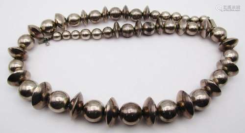 TH-10 MEXICO STERLING BEADED NECKLACE