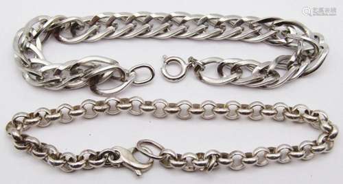 2-STERLING LINKED BRACELETS