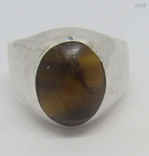 MEXICO STERLING MEN'S TIGER EYE RING