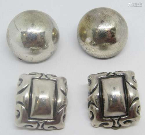 2-VINTAGE PAIRS OF 925 CLIP ON EARRINGS