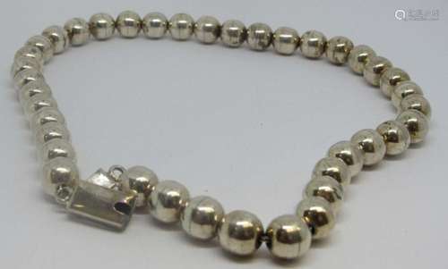 MEXICO STERLING BEADED NECKLACE