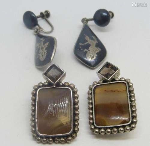 2-PAIRS OF STERLING VINTAGE EARRINGS