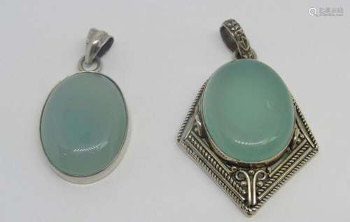 2-VINTAGE STERLING PENDANT WITH TRANSLUCENT