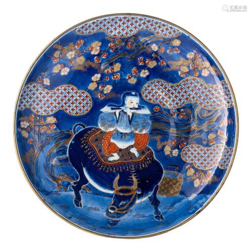 A Japanese Imari 'Immortal on buffalo' charger, Meiji period...