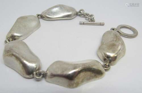 VINTAGE STERLING PANEL BRACELET WITH TOGGLE