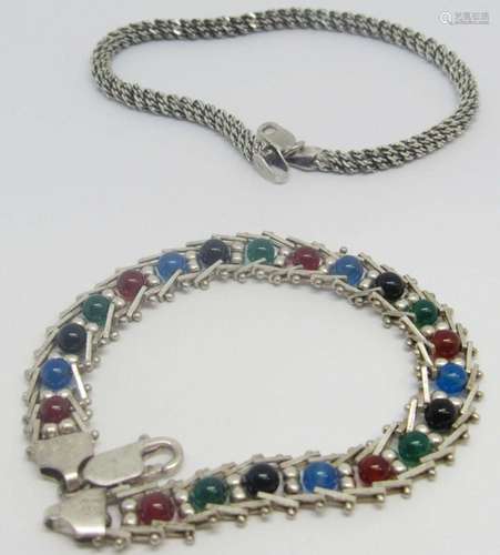 2-VINTAGE STERLING BRACELETS (1)ROPE DESIGN